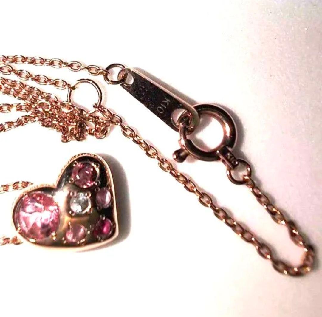 K10ピンクゴールドピンクサファイアとルビーネックレス 1.8g Verite