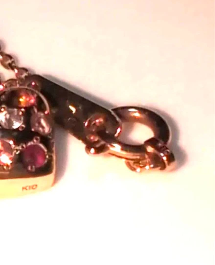 K10ピンクゴールドピンクサファイアとルビーネックレス 1.8g Verite