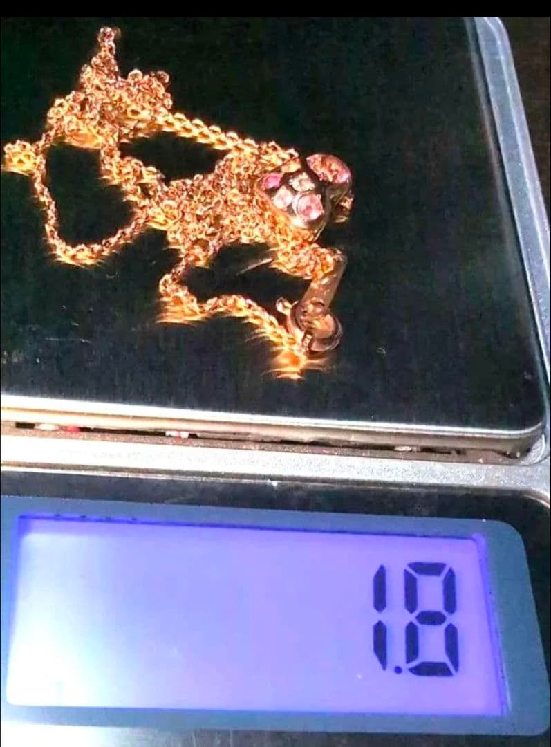 K10ピンクゴールドピンクサファイアとルビーネックレス 1.8g Verite