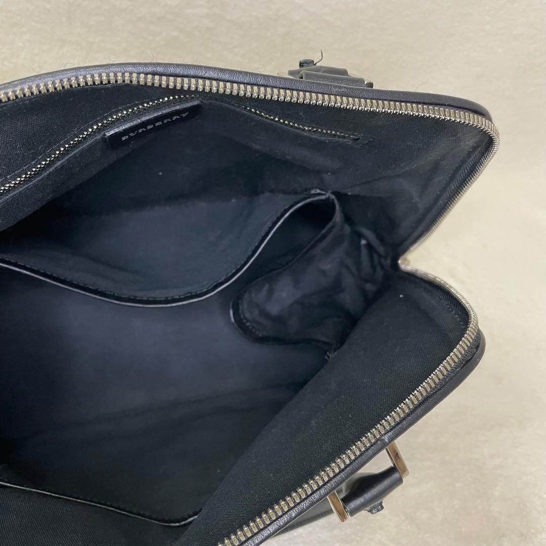 BURBERRY バーバリー ハンドバッグ チェック柄 ウール レザー