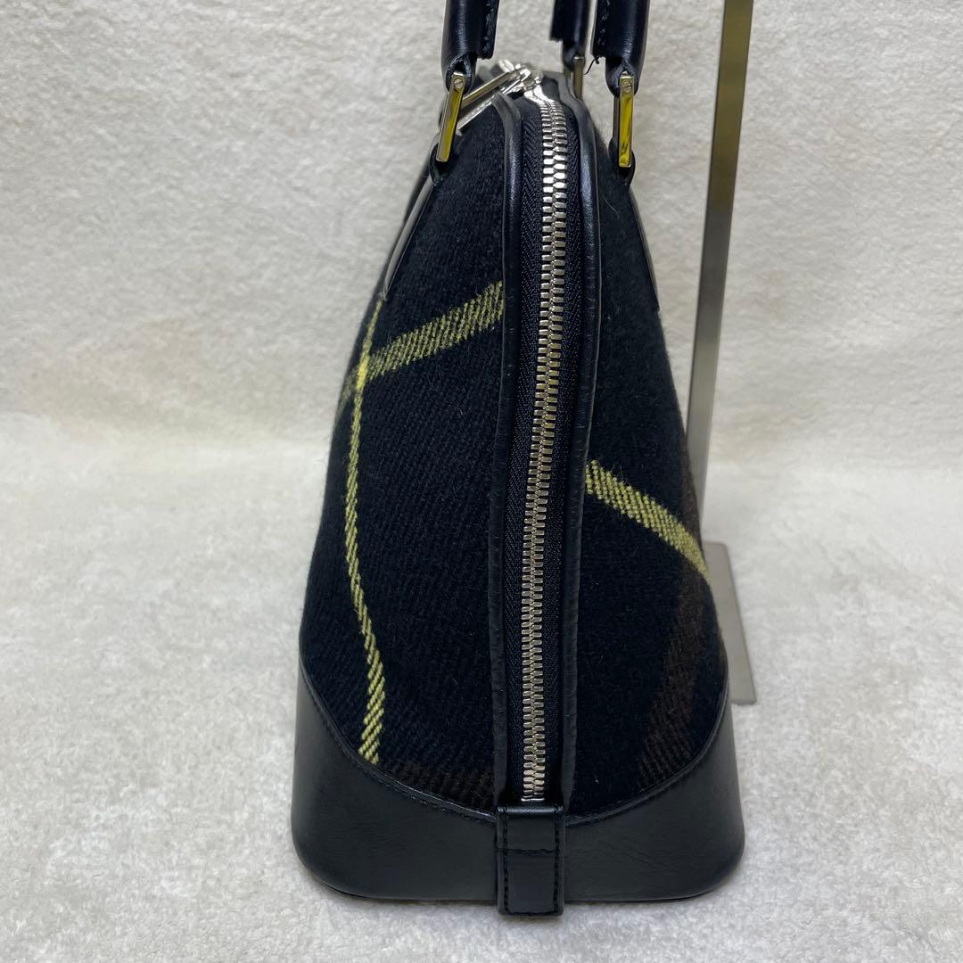 BURBERRY バーバリー ハンドバッグ チェック柄 ウール レザー