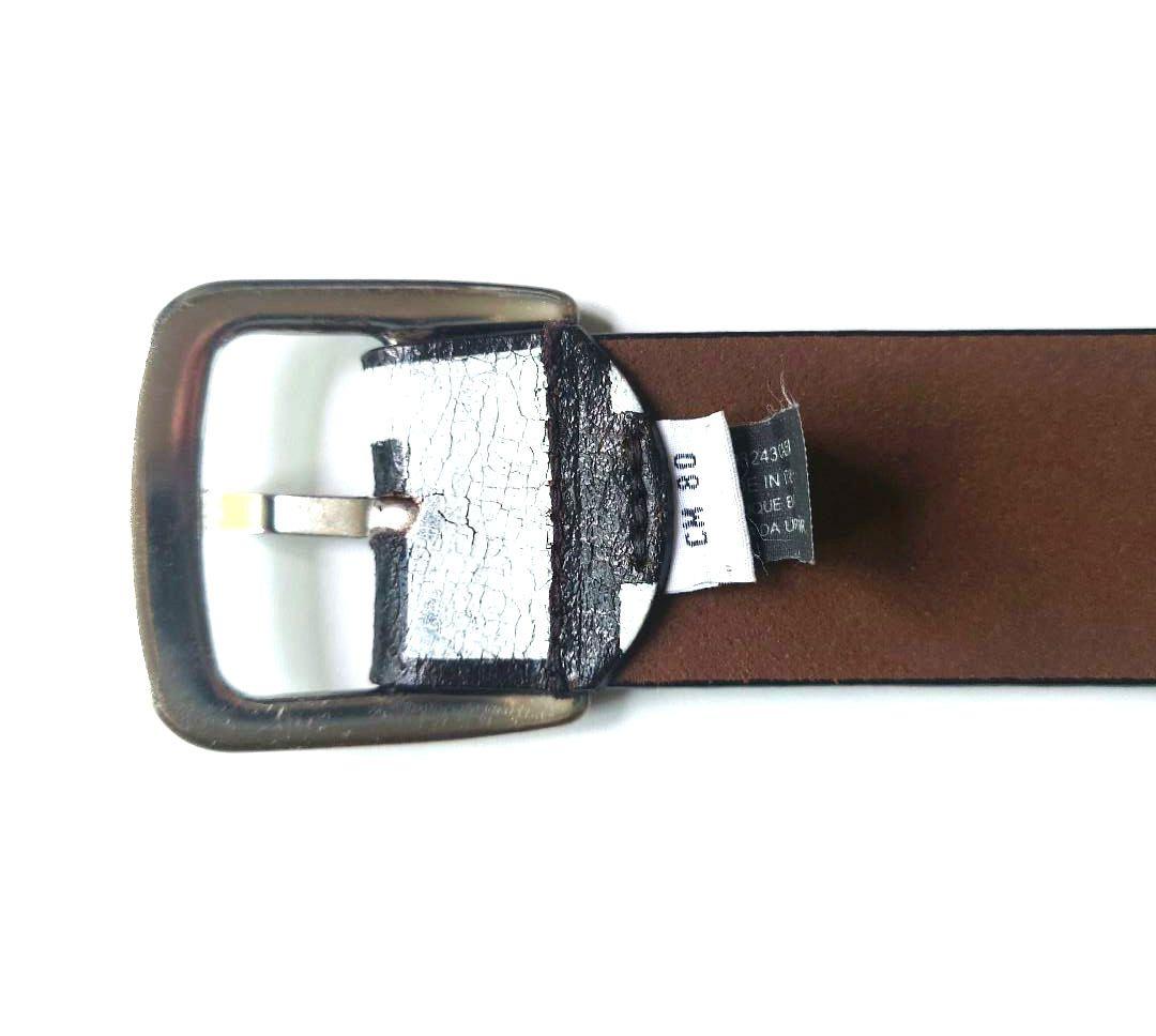 ​【美品】DIESEL ディーゼル ロゴ ベルト ブラック/ホワイト CM80