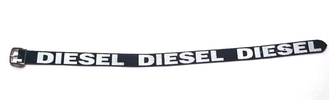 ​【美品】DIESEL ディーゼル ロゴ ベルト ブラック/ホワイト CM80