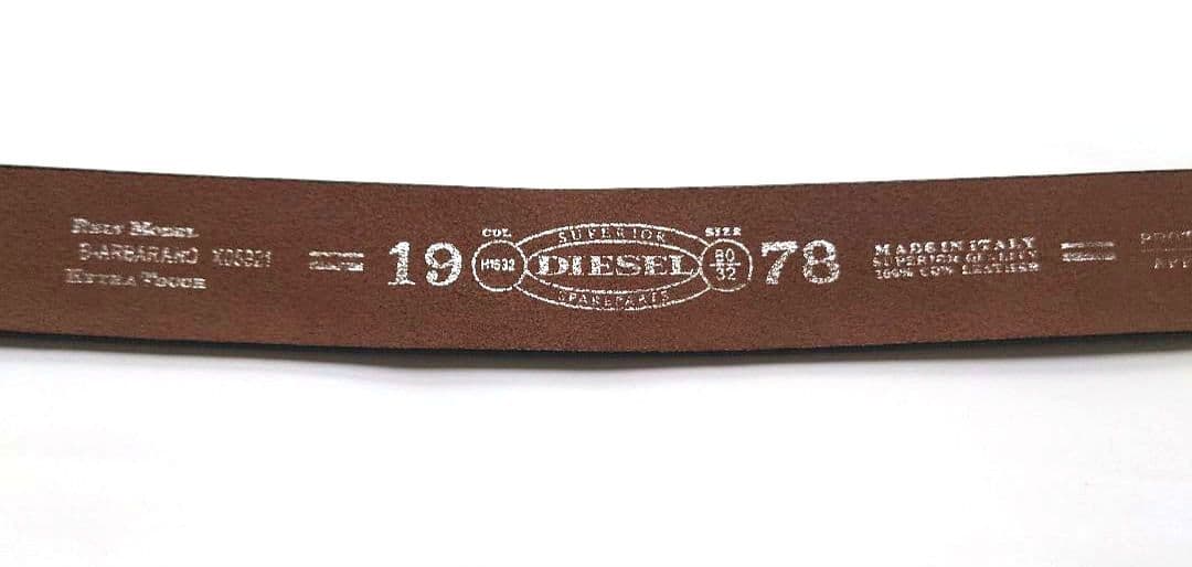 ​【美品】DIESEL ディーゼル ロゴ ベルト ブラック/ホワイト CM80