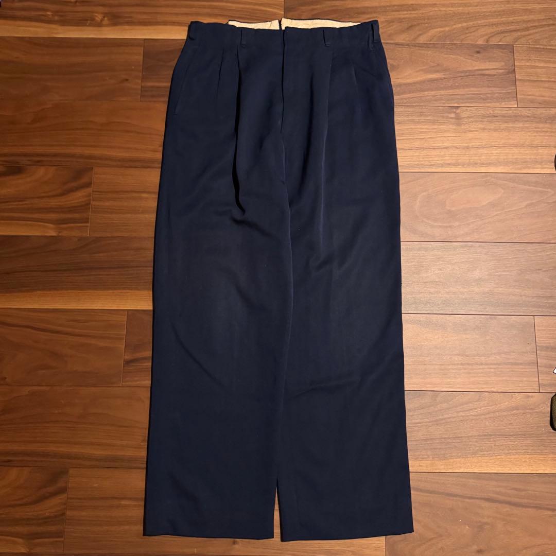 50s 60s レーヨンギャバジンスラックス　紺