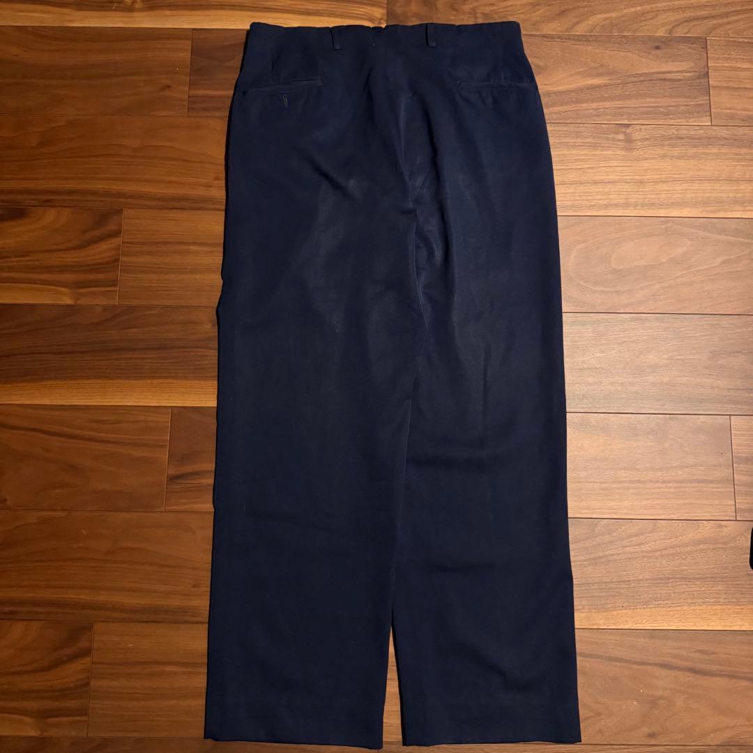 50s 60s レーヨンギャバジンスラックス　紺