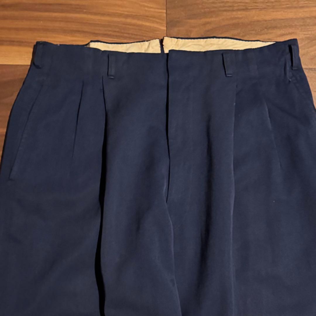 50s 60s レーヨンギャバジンスラックス　紺