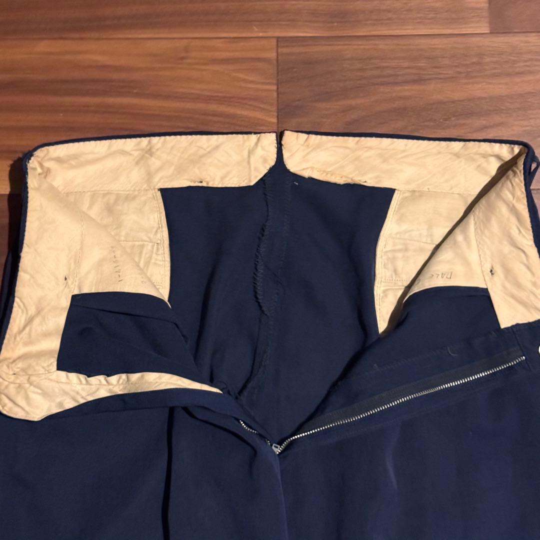 50s 60s レーヨンギャバジンスラックス　紺