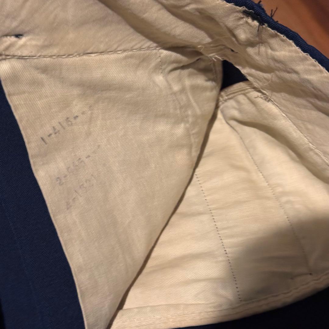 50s 60s レーヨンギャバジンスラックス　紺