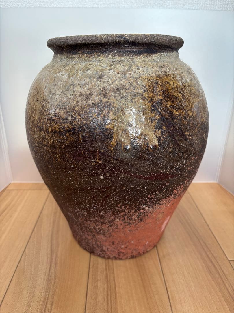 【よし】信楽風 古陶器の壺 高さ28cm 骨董品