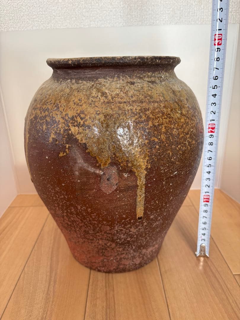【よし】信楽風 古陶器の壺 高さ28cm 骨董品