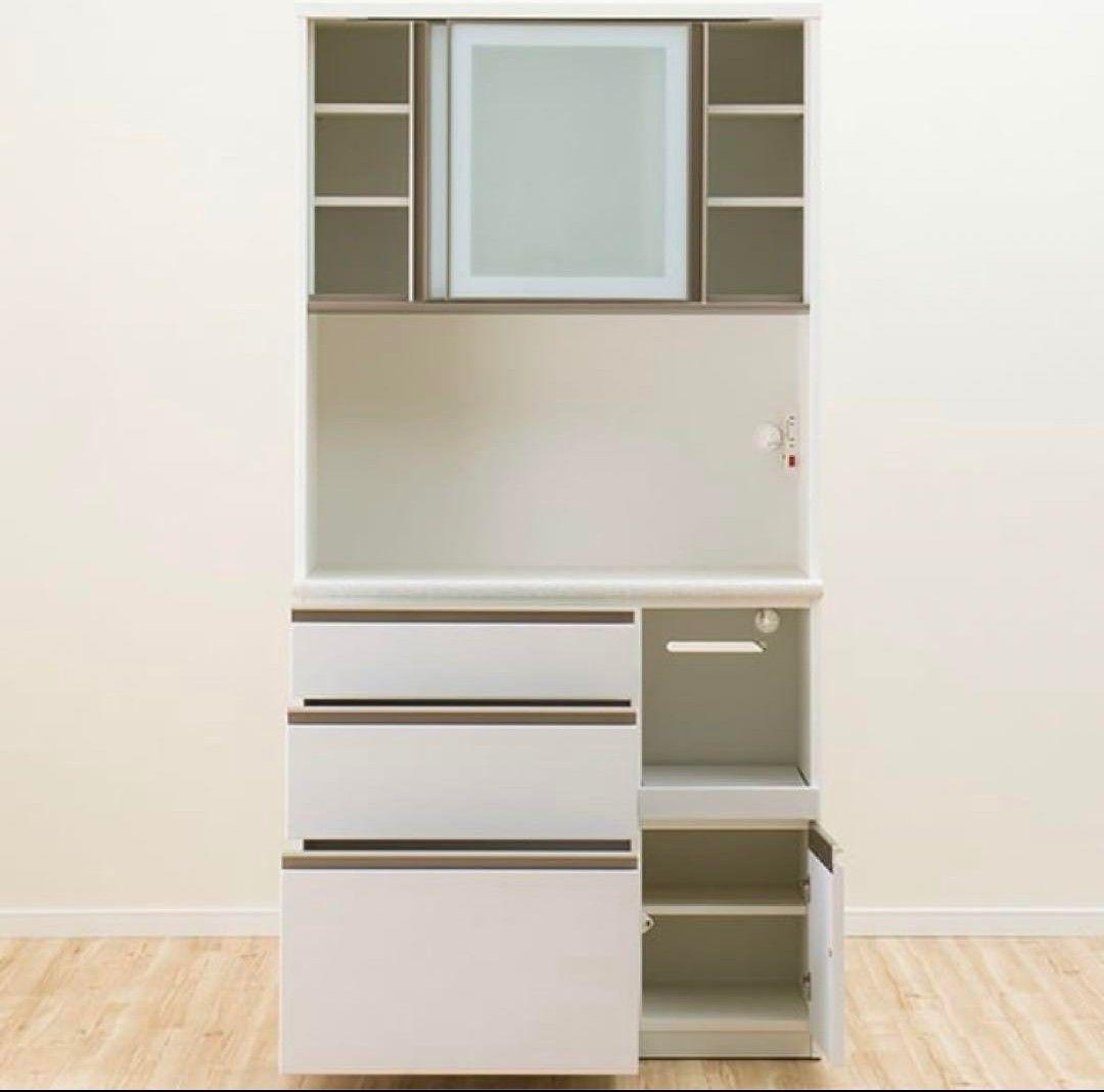 ニトリ　食器棚　100cm幅キッチンボード(アルミナ2)