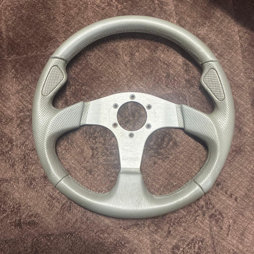 MOMO シルバー 3スポーク ステアリング