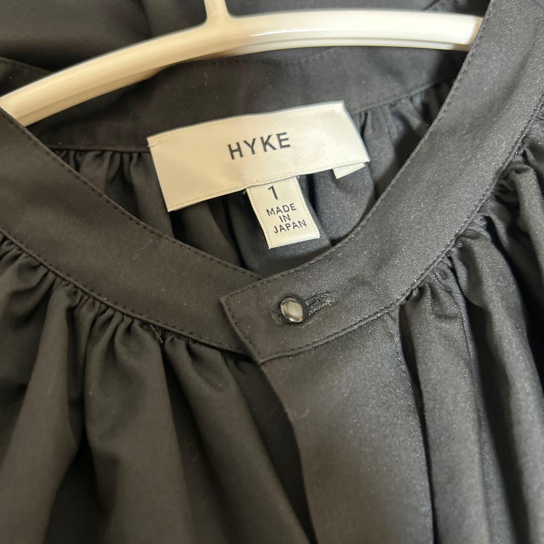 【美品】HYKE ハイク　ギャザーブラウス　ブラック サイズ1