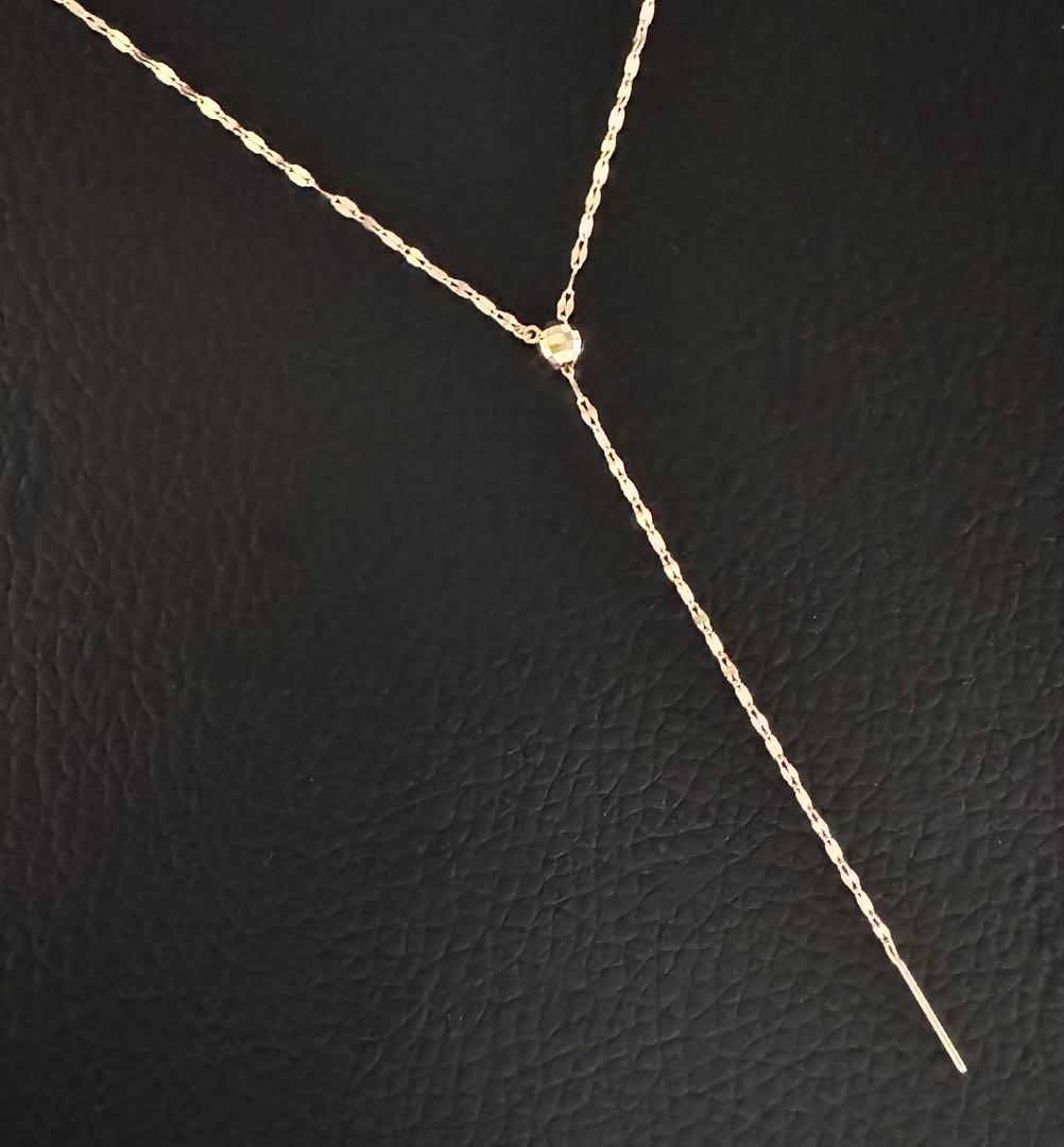 K18YGペタルチェーン ロング2Wayフリーネックレス全長70㎝