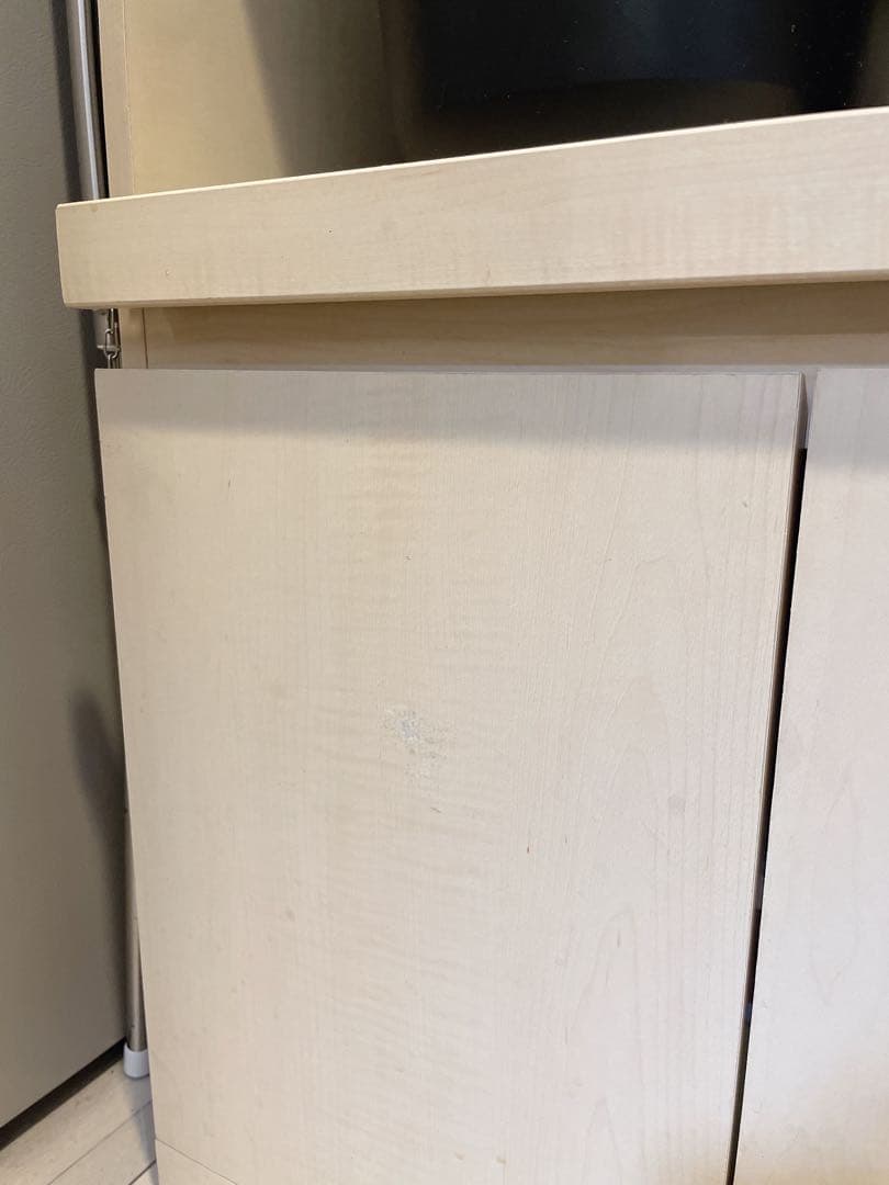 【完成品】LOWYA 食器棚 レンジ台 ホワイトウォッシュ 幅60cm