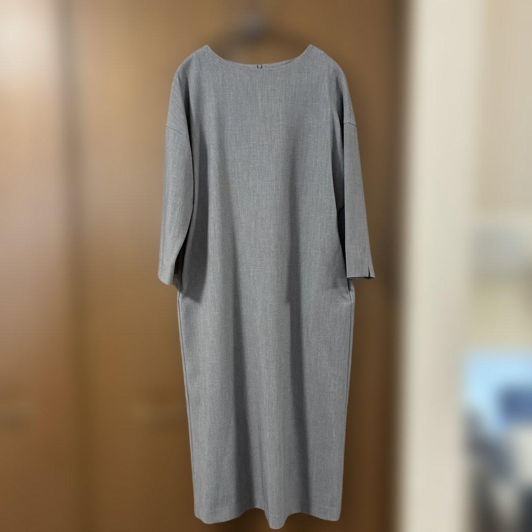SOEJU ウールライク9分袖ワンピース