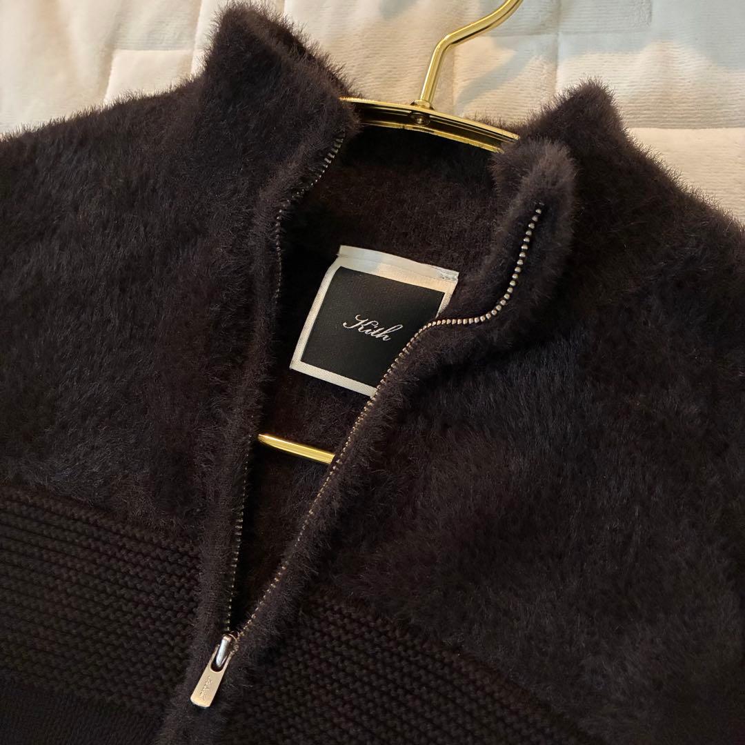 Kith レディース プレスリー ブロックド モヘア ジップ セーター