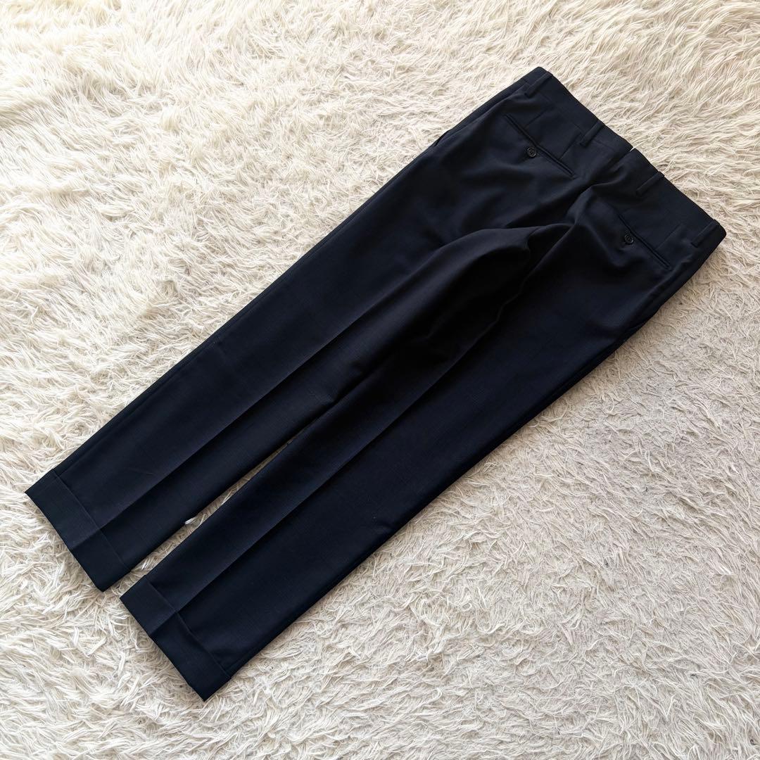 <美品>LARDINI ネイビー ウール スーツ サイズ44