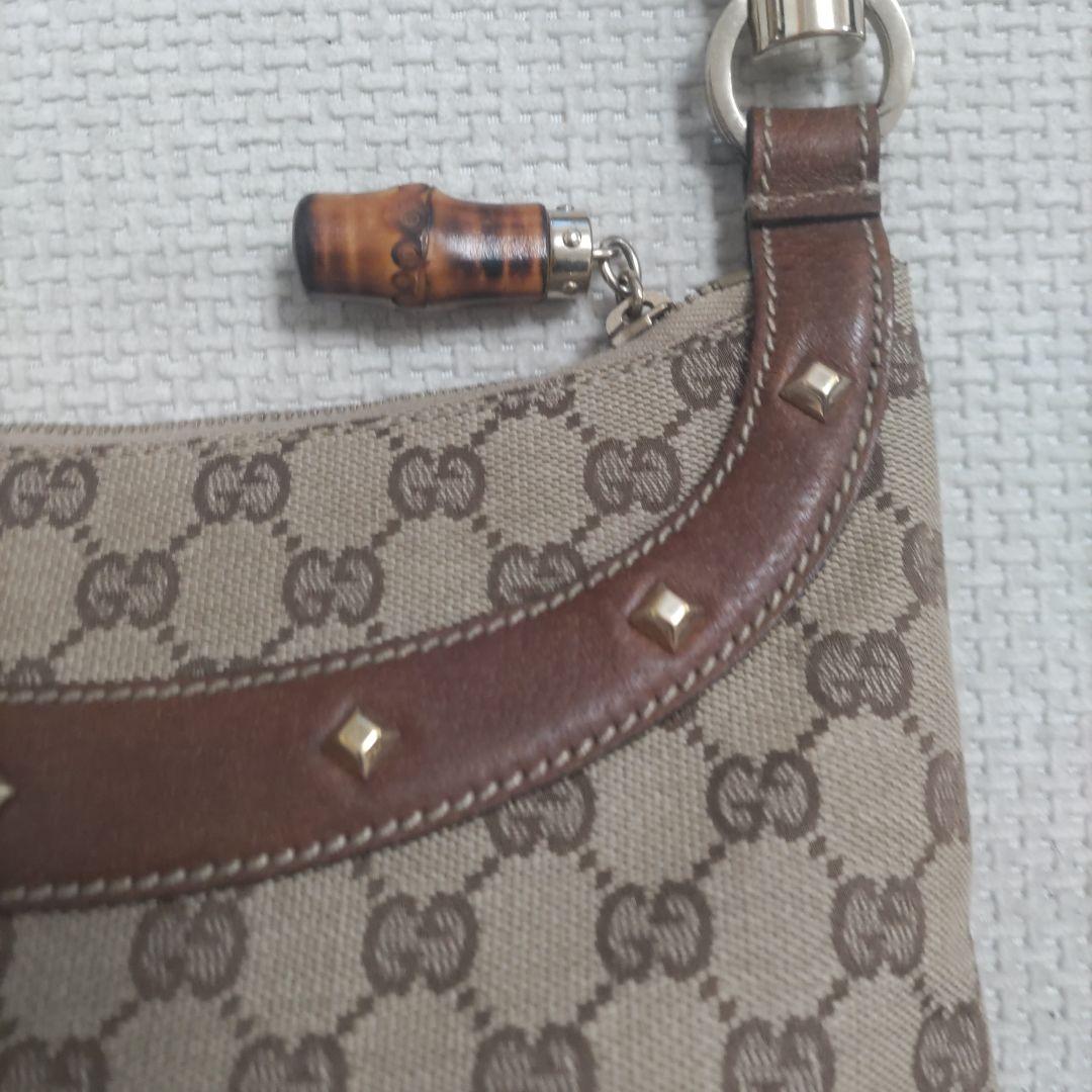 GUCCI GGパターン ハンドバッグ バンブーハンドル