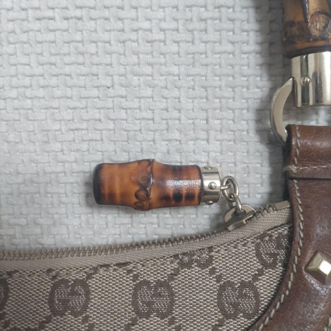 GUCCI GGパターン ハンドバッグ バンブーハンドル