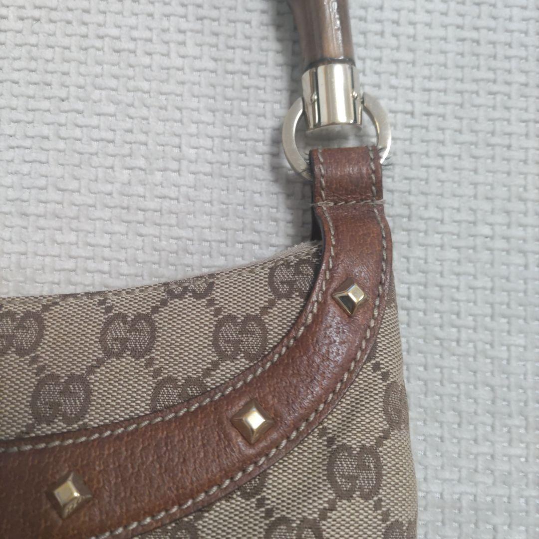 GUCCI GGパターン ハンドバッグ バンブーハンドル