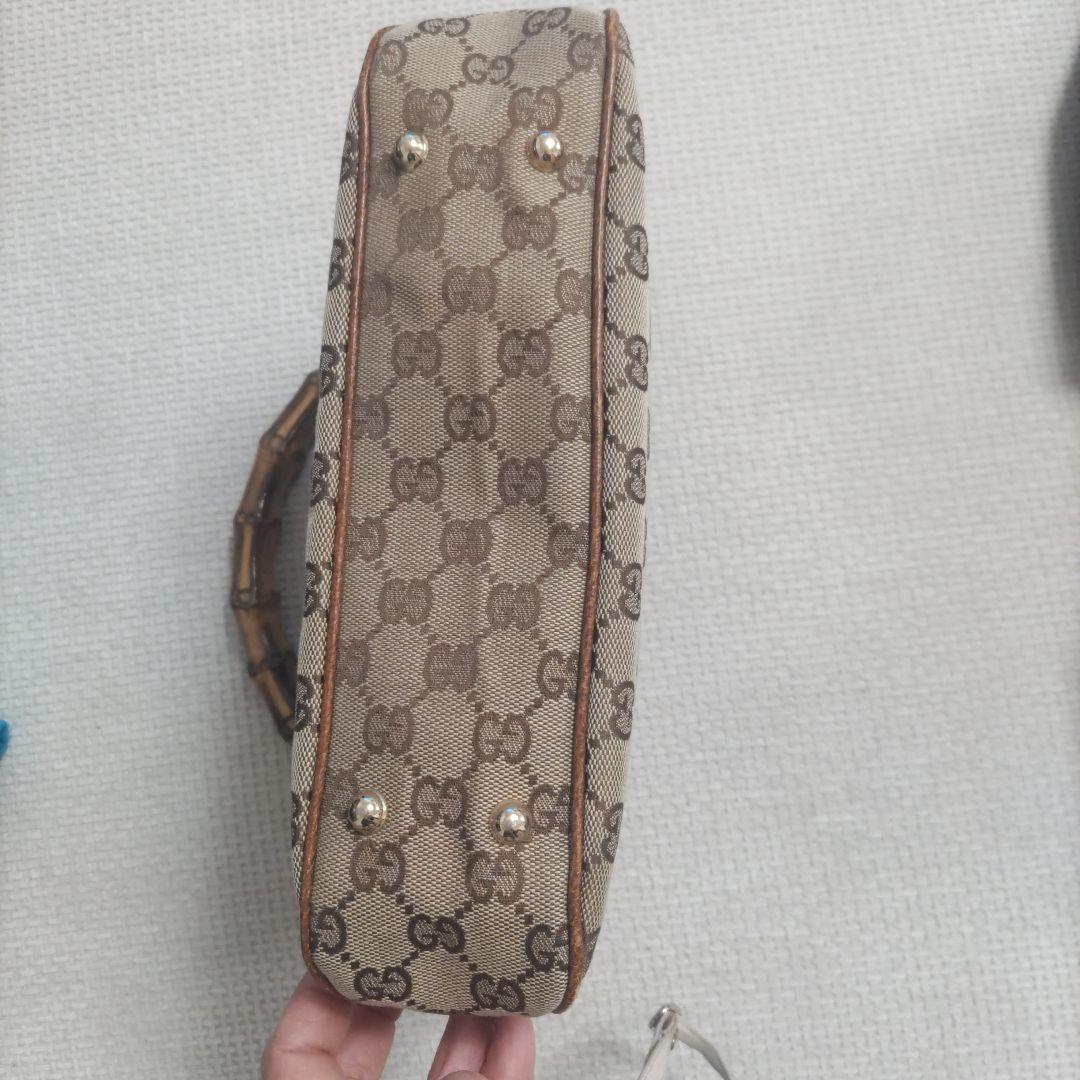 GUCCI GGパターン ハンドバッグ バンブーハンドル