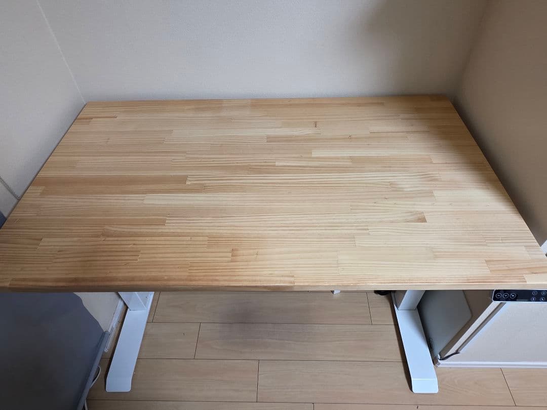 FLEXISPOT E7 ホワイト + KANADEMONO ラバーウッド天板