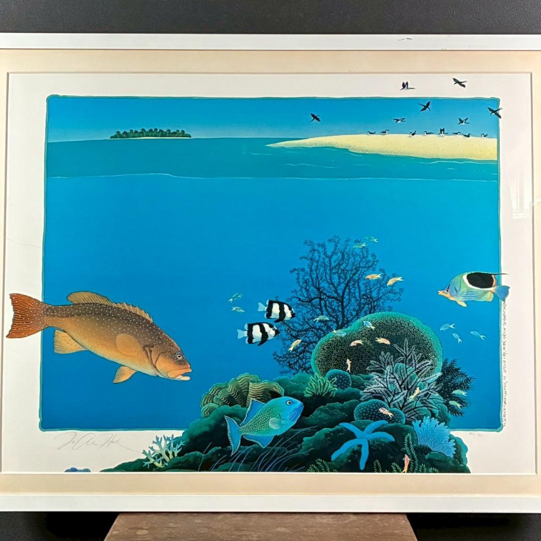 ジョアン・フック「ウポル島」シルクスクリーン 大作 直筆サイン入り マリンアート