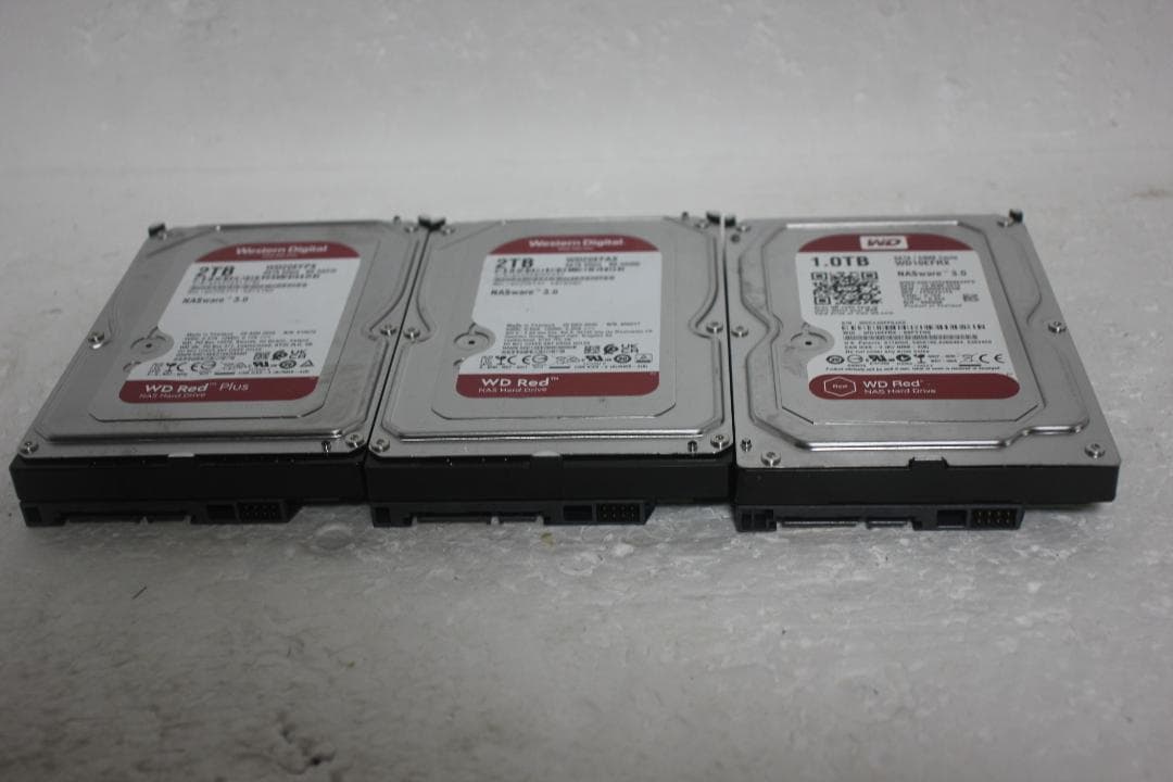 【健康状態注正常】3.5インチHDD WD RED 2TB 2個 1TB 1個