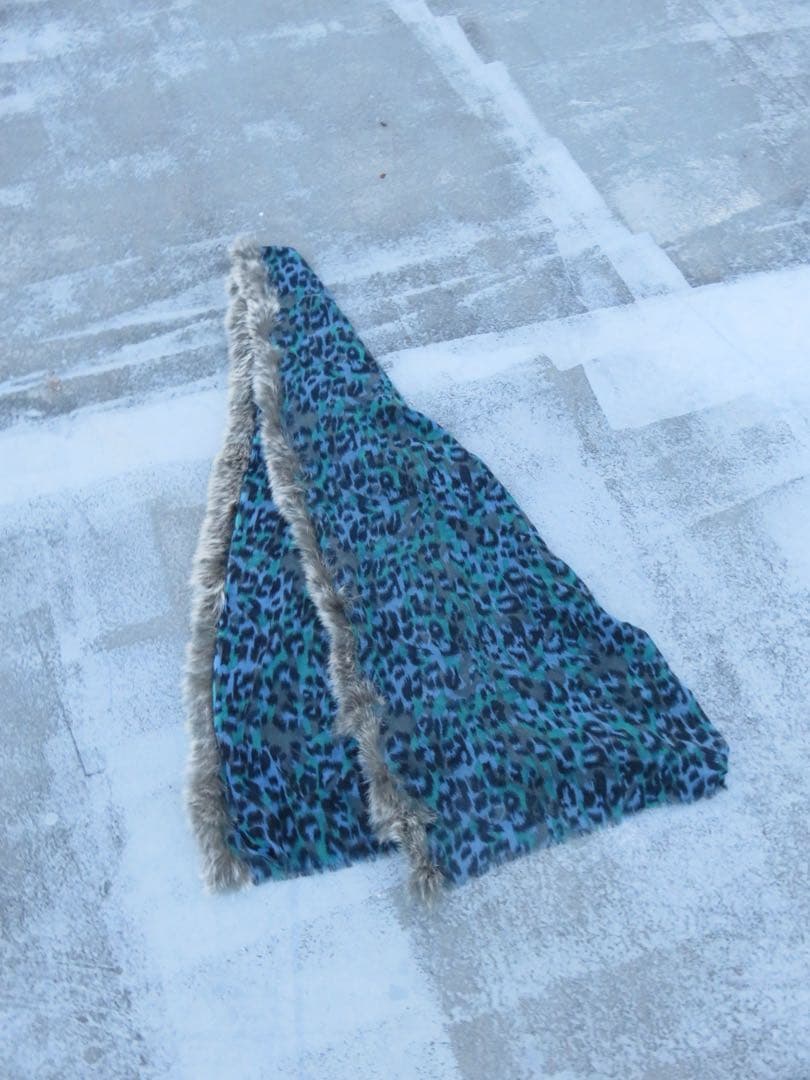 5351POUR LES HOMMES ヒョウ柄 ストール 豹 青アーカイブ