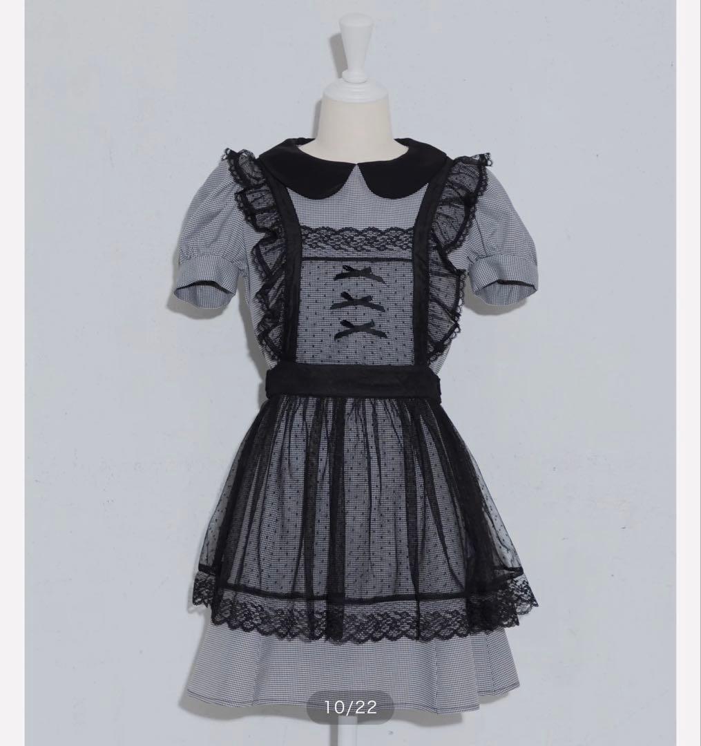 pium チュールエプロン付きドーリーミニワンピ