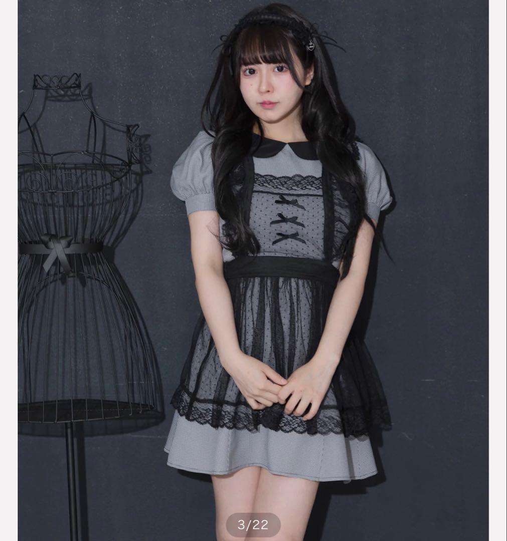 pium チュールエプロン付きドーリーミニワンピ