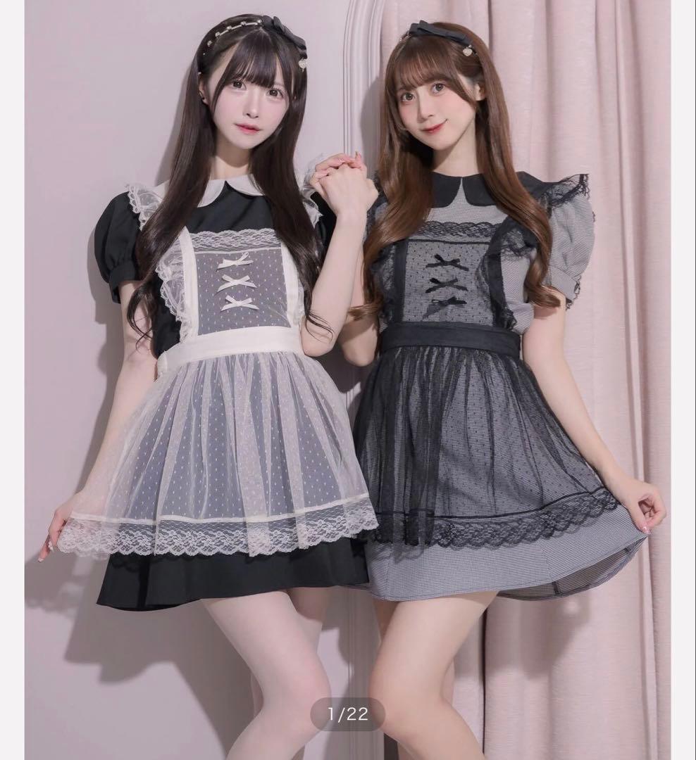 pium チュールエプロン付きドーリーミニワンピ