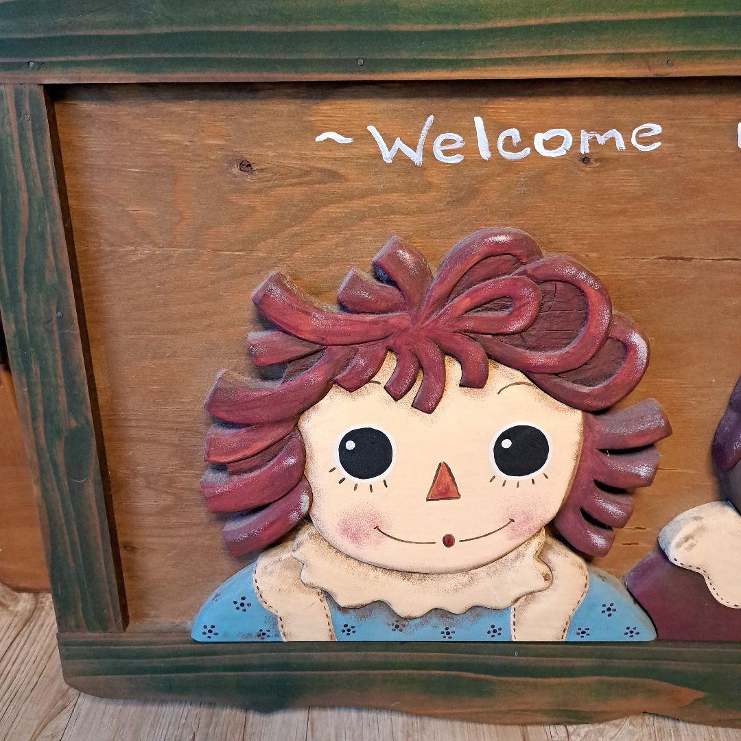 カントリー雑貨 ウエルカムボード 一点物 ラガディアン＆アンディ