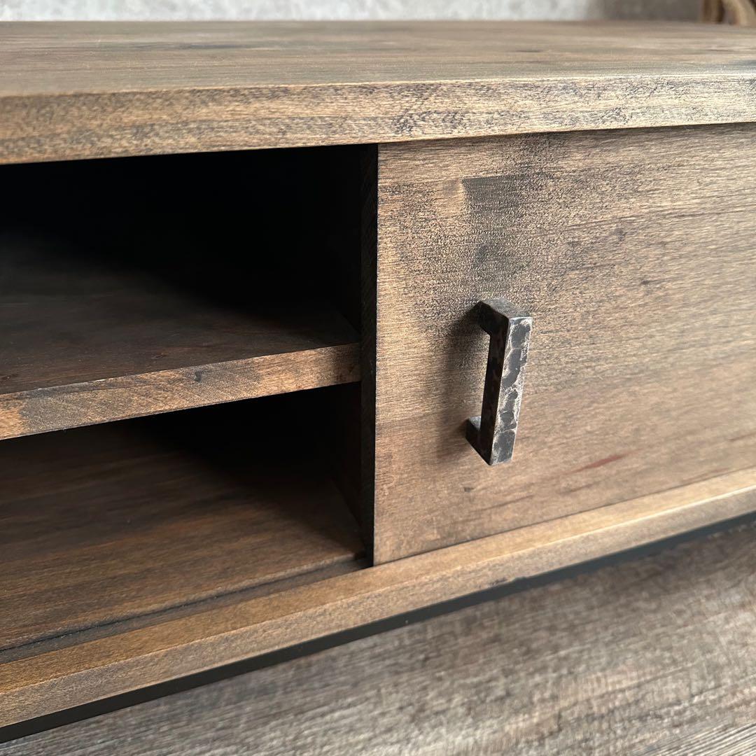 ひ*と様 美品 天然木 オーダー TVボード 幅180cm　古材風