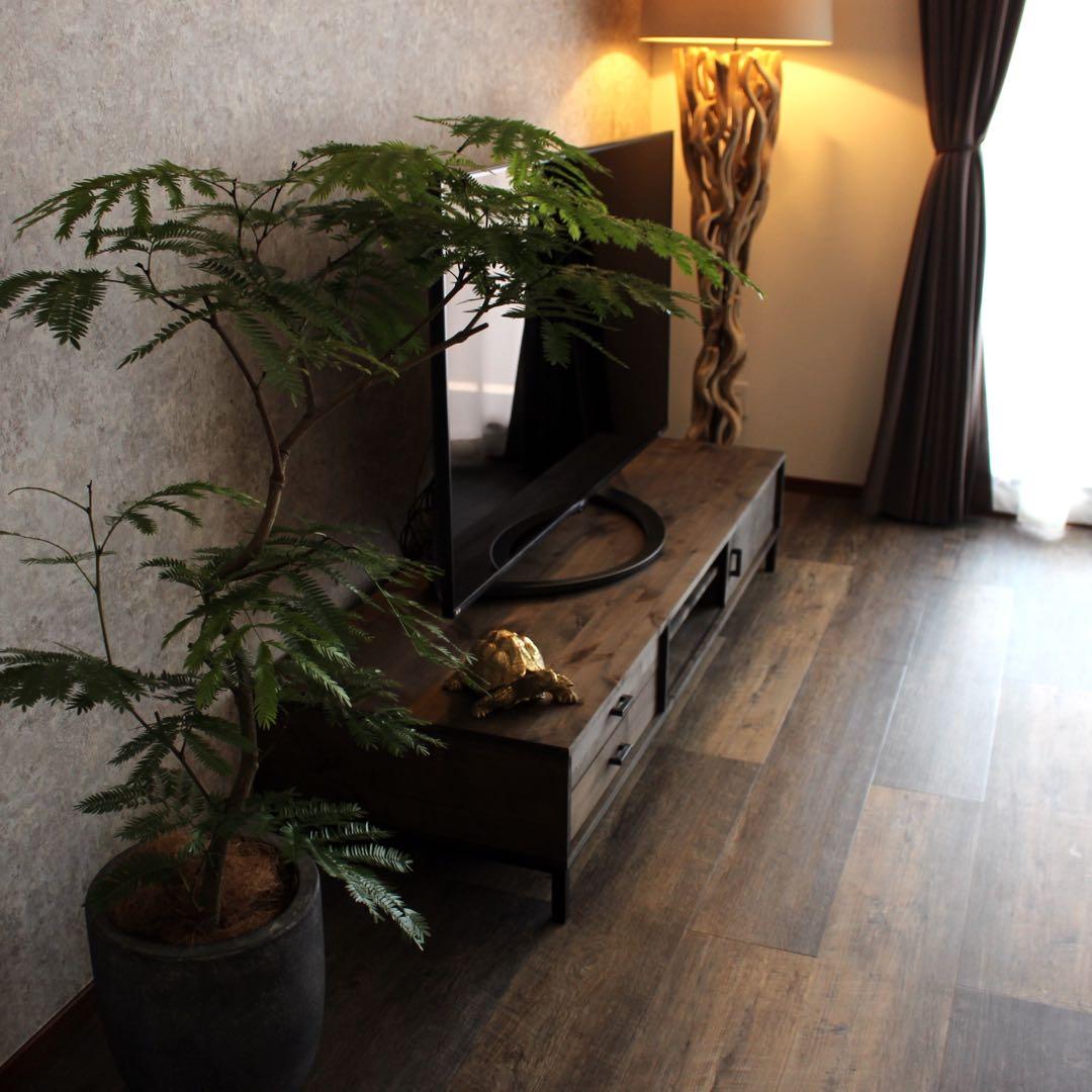 ひ*と様 美品 天然木 オーダー TVボード 幅180cm　古材風