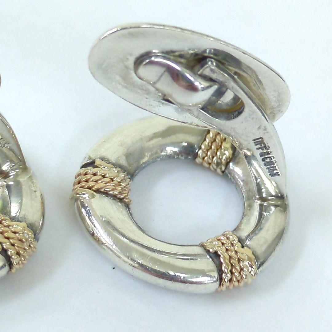 ティファニー サークル カフリンクス シルバー 14Kコンビ ヴィンテージ