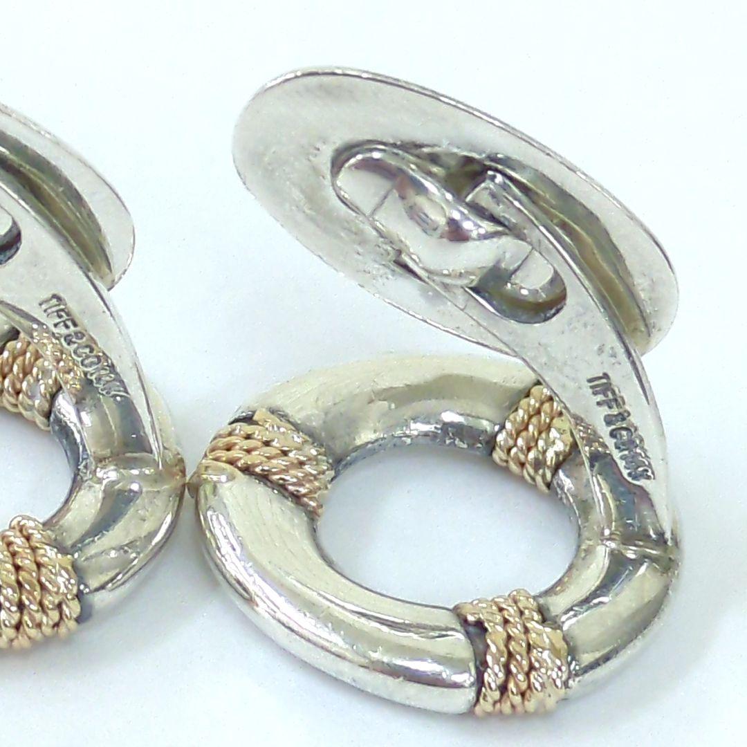 ティファニー サークル カフリンクス シルバー 14Kコンビ ヴィンテージ