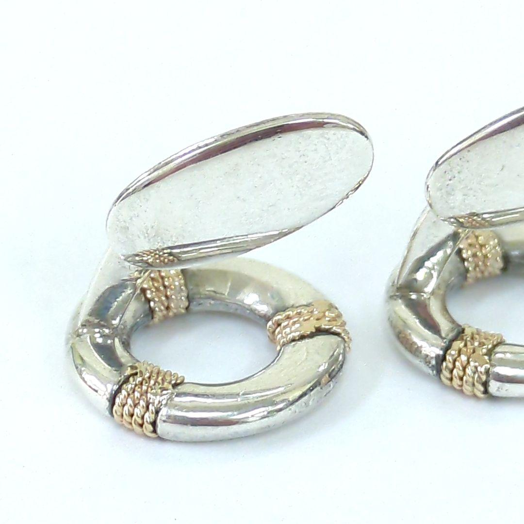 ティファニー サークル カフリンクス シルバー 14Kコンビ ヴィンテージ