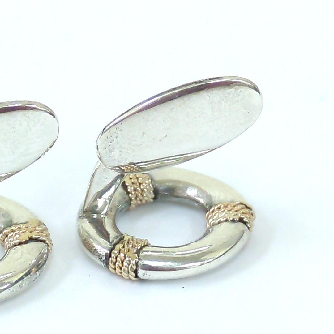 ティファニー サークル カフリンクス シルバー 14Kコンビ ヴィンテージ