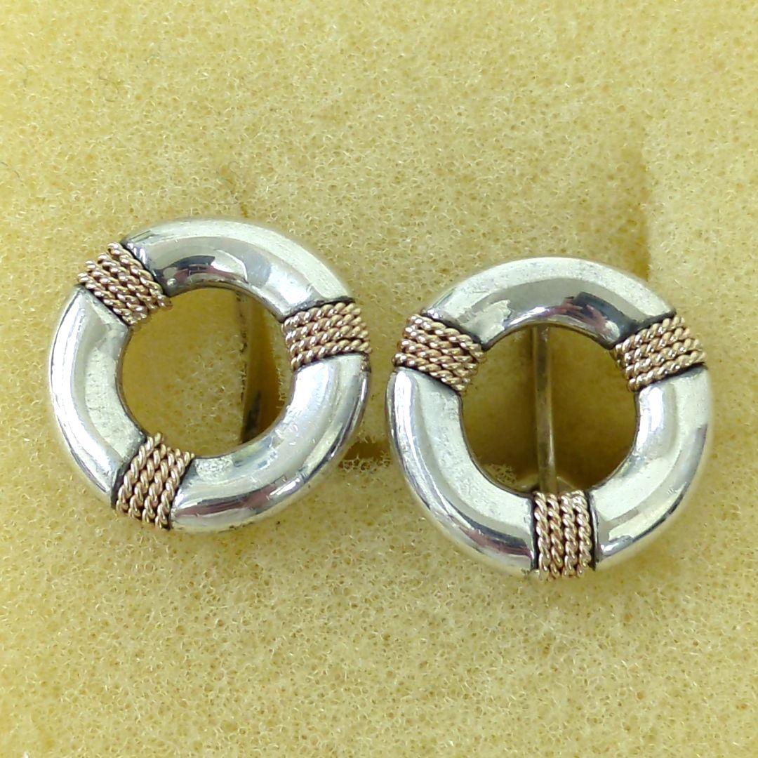 ティファニー サークル カフリンクス シルバー 14Kコンビ ヴィンテージ