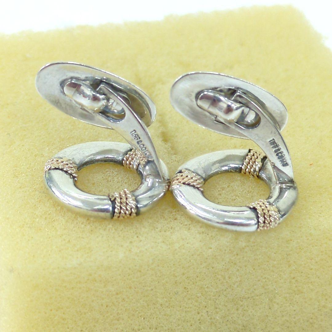 ティファニー サークル カフリンクス シルバー 14Kコンビ ヴィンテージ