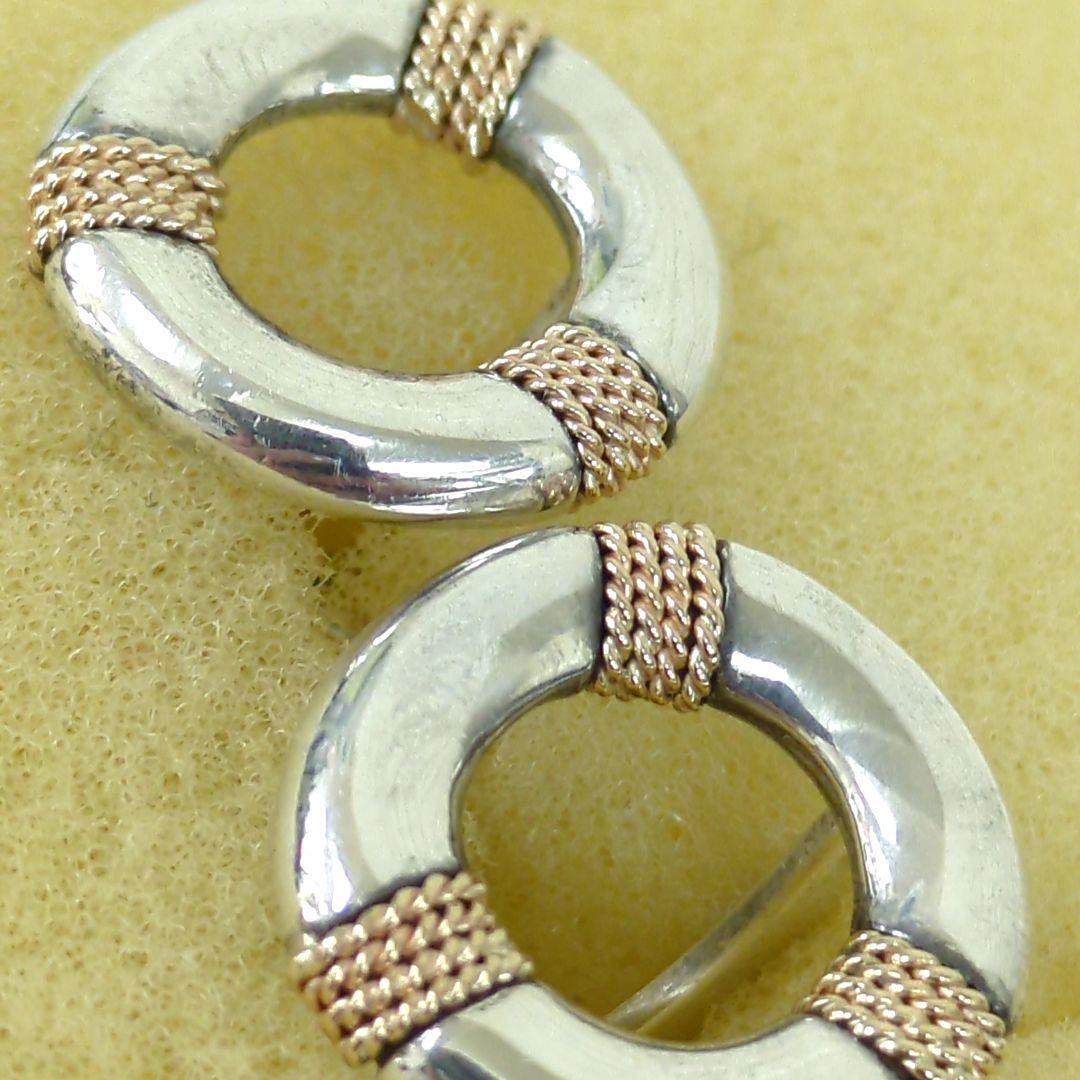 ティファニー サークル カフリンクス シルバー 14Kコンビ ヴィンテージ