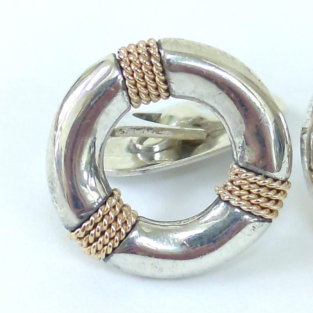 ティファニー サークル カフリンクス シルバー 14Kコンビ ヴィンテージ