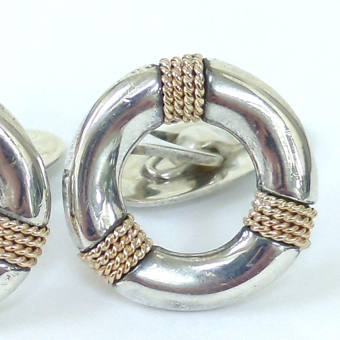 ティファニー サークル カフリンクス シルバー 14Kコンビ ヴィンテージ