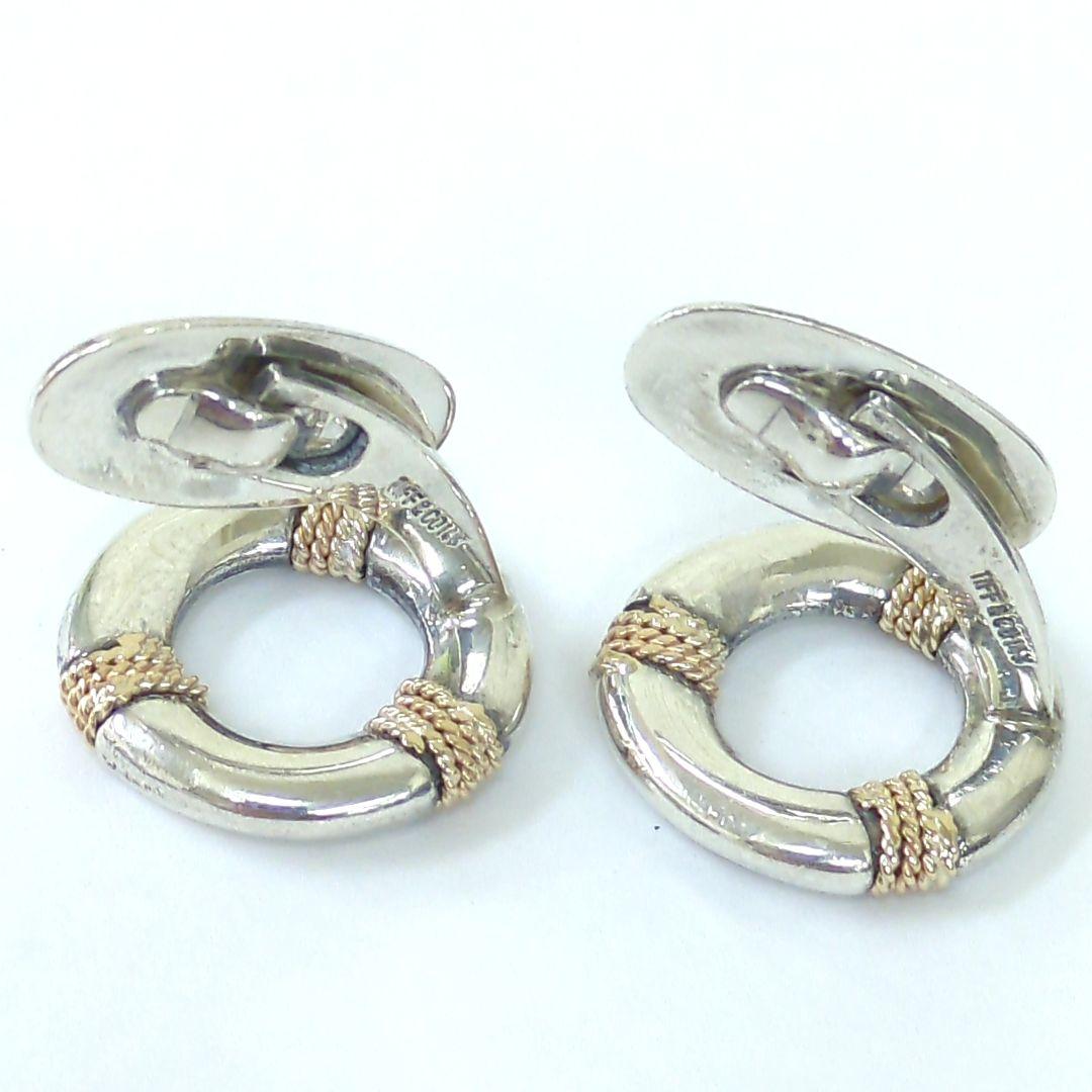 ティファニー サークル カフリンクス シルバー 14Kコンビ ヴィンテージ