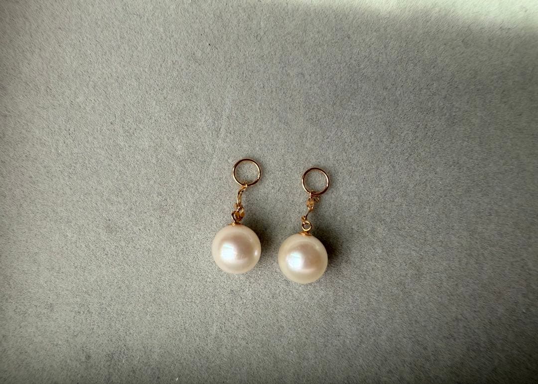 GSTV ピアリング　アコヤ真珠　k18 ペタルチェーン　チャーム