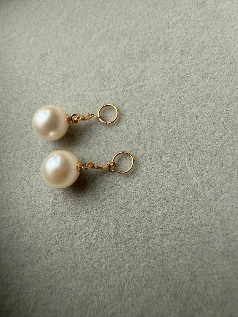 GSTV ピアリング　アコヤ真珠　k18 ペタルチェーン　チャーム