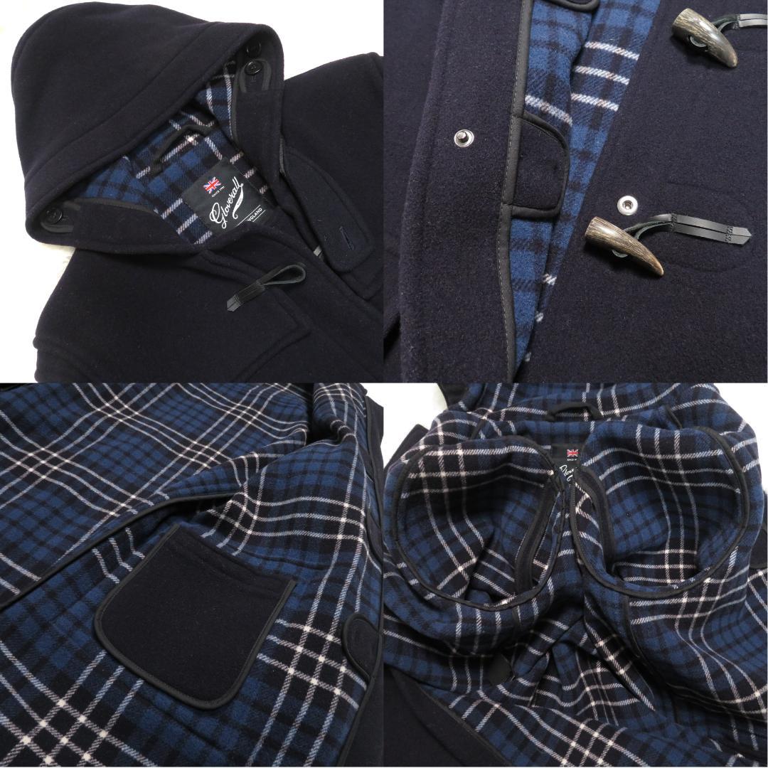 グローバーオール 英国製 ダッフルコート 濃紺 EUR44 ロング丈 ネイビー